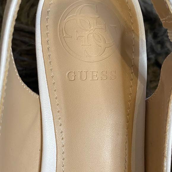 Guess? Wedge White & Gold Sandals 6.5, almost new - Picture 6 of 7